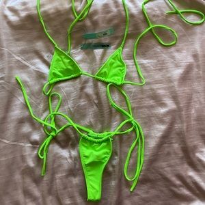 Fashions nova time for a vacay teeny bikini lime